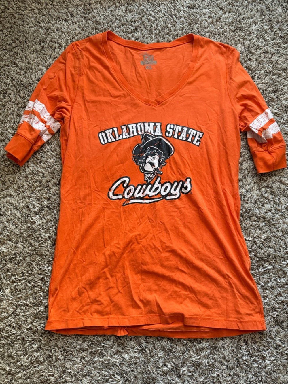 Oklahoma State Cowboys Orange V-Neck Short Sleeve Tee by (unspecified)